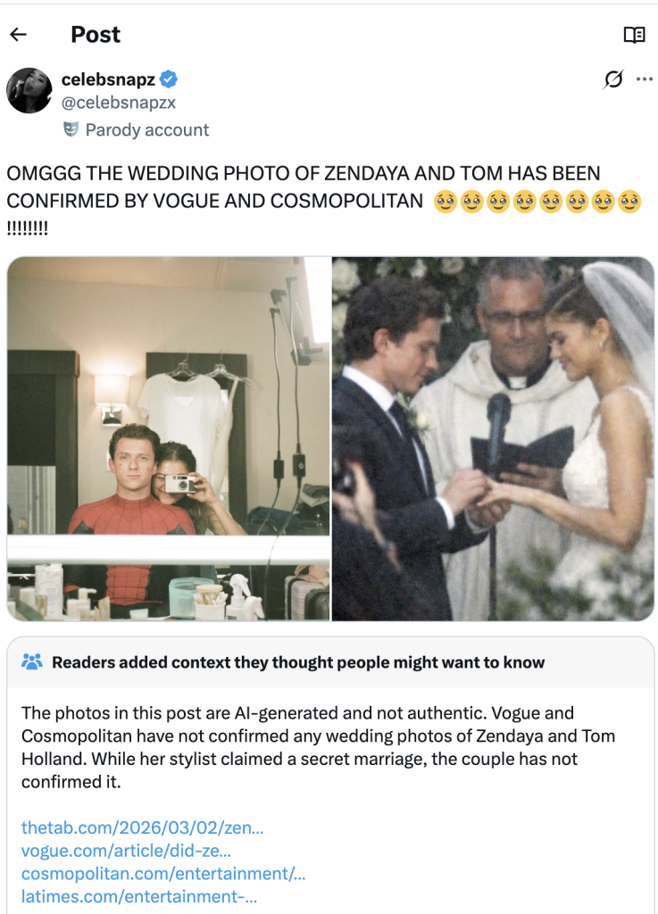 A screenshot of the viral AI-generated image.